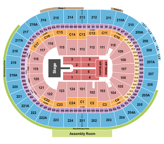 Wells Fargo Center - PA Mary J. Blige Seating Chart