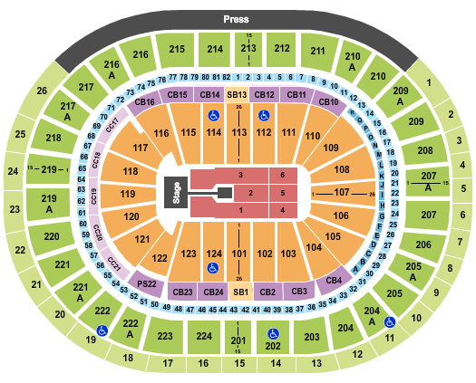 Wells Fargo Center - PA Michael Buble-2 Seating Chart