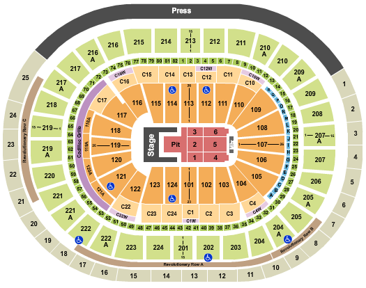 Wells Fargo Center - PA (formerly Wachovia Center) Seating Chart