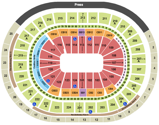 Wells Fargo Center - PA Seating Map
