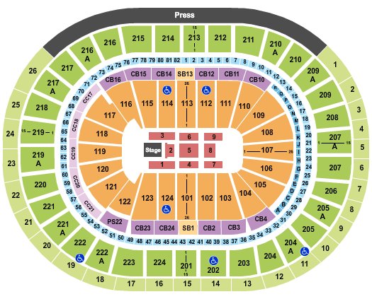 Wells Fargo Center - PA Panic at the Disco Seating Chart