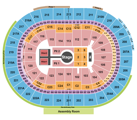 Wells Fargo Center - PA Peso Pluma Seating Chart