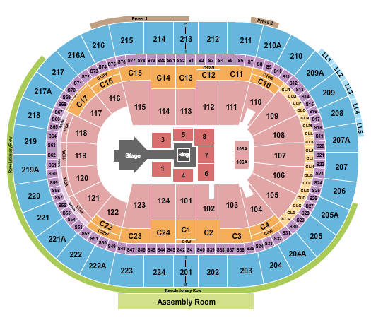 Wells Fargo Center - PA WWE 2 Seating Chart