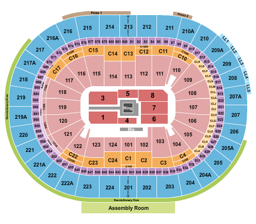 Wells Fargo Center - PA WWE 3 Seating Chart