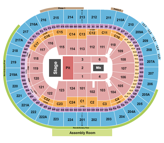 Wells Fargo Center - PA Weezer Seating Chart