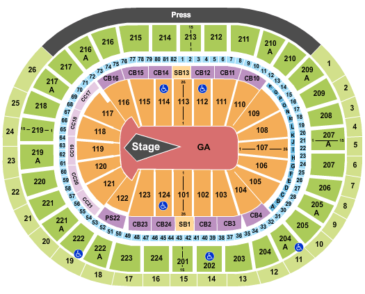 Wells Fargo Center - PA Disturbed Seating Chart