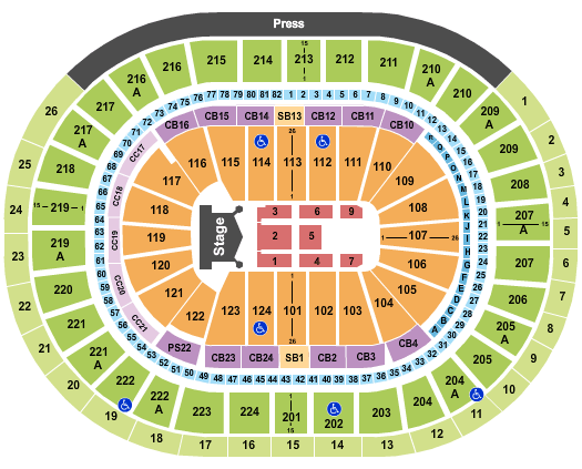 Wells Fargo Center - PA KISS Seating Chart