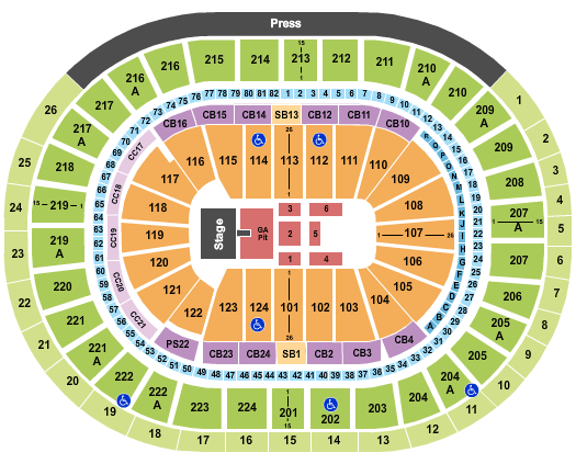 Wells Fargo Center - PA Luke Combs seating chart - eventticketscenter.com