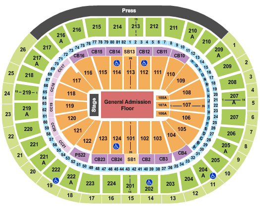 Wells Fargo Center - PA Muse Seating Chart