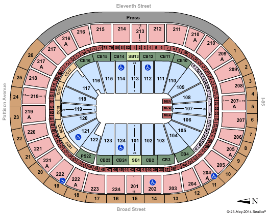 Wells Fargo Center - PA Marvel Universe Live Seating Chart