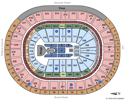 Wells Fargo Center - PA Miley Cyrus Seating Chart