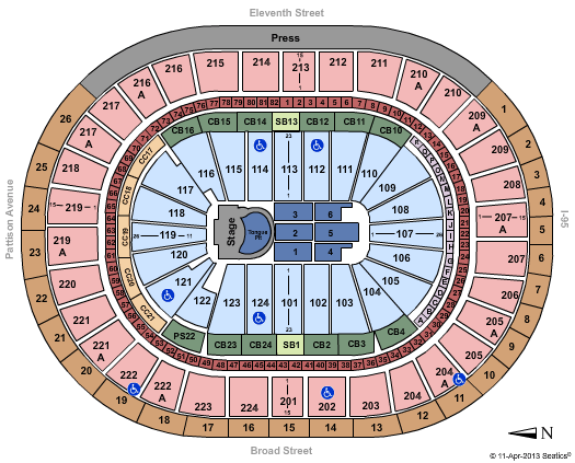 Wells Fargo Center - PA Rolling Stones Seating Chart