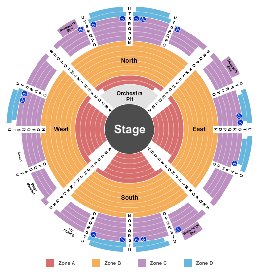 UC Davis Health Pavilion Center Stage - Zone Seating Chart