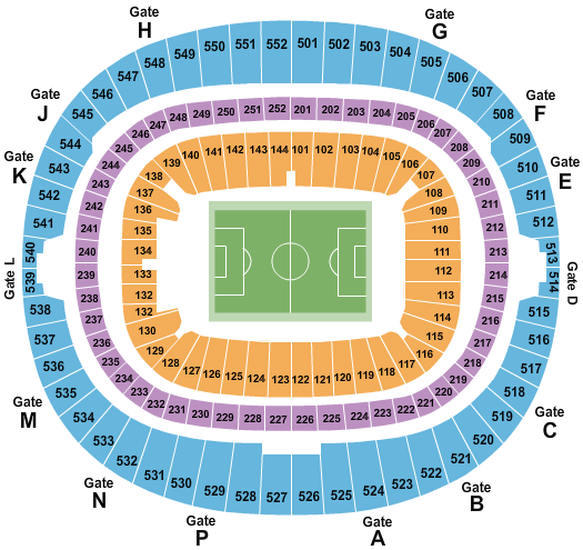 Wembley Stadium Soccer - Static Seating Chart