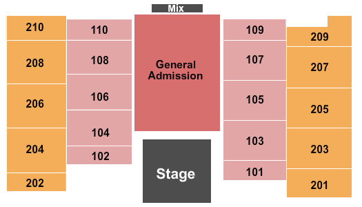 West Plains Civic Center - Arena Endstage GA Floor Seating Chart