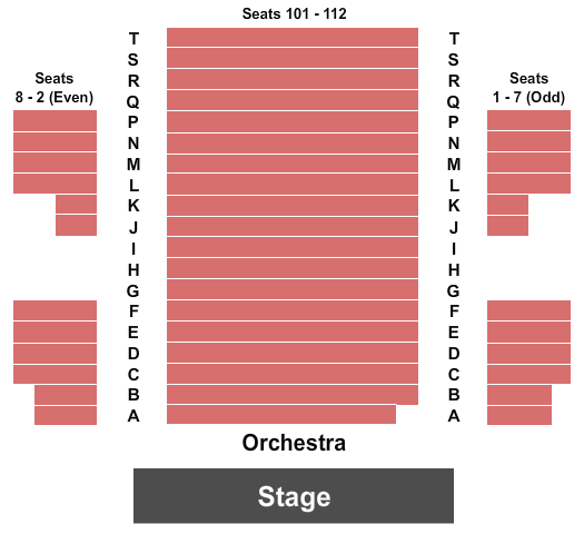 Westside Theatre Upstairs Seating Map