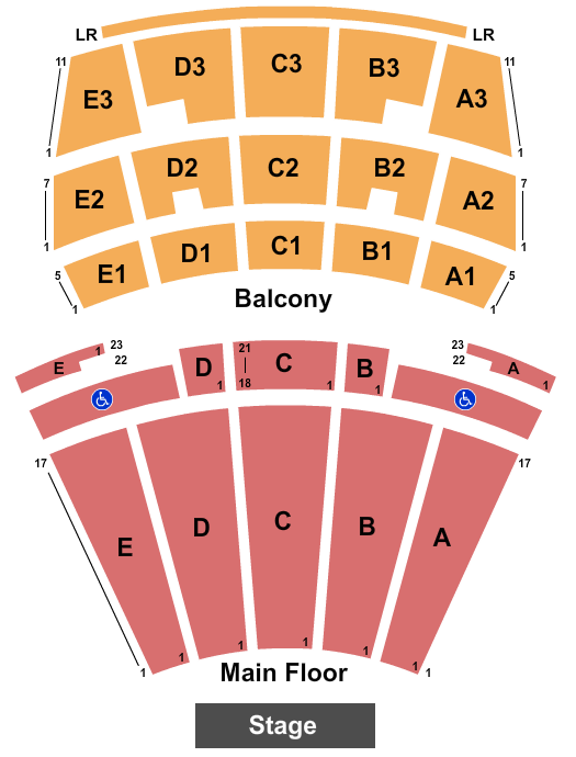 seating chart for Wexner Center For The Arts - End Stage - eventticketscenter.com