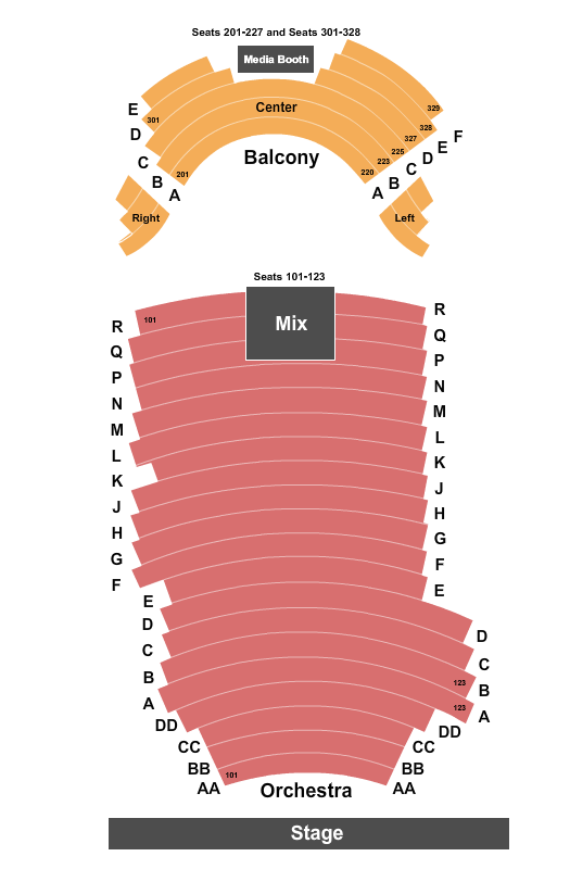 Wheeler Opera House End Stage Seating Chart