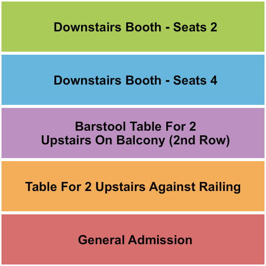 Whisky A Go Go GA/Booth/Barstool Seating Chart