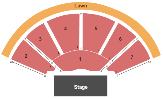 seating chart for White Oak Amphitheatre At Greensboro Coliseum Complex - End Stage - eventticketscenter.com