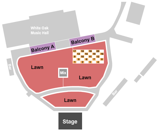 White Oak Music Hall - Lawn Seating Map