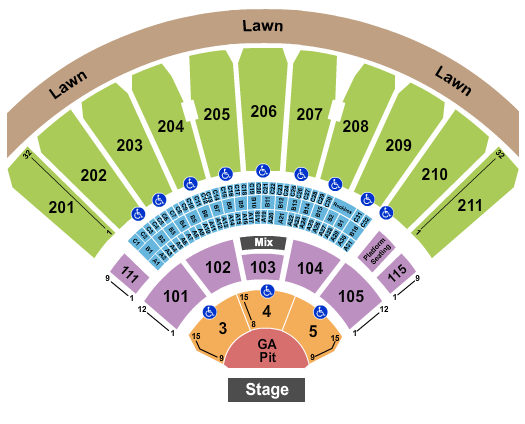 White River Amphitheatre Endstage - Small GA Pit Seating Chart
