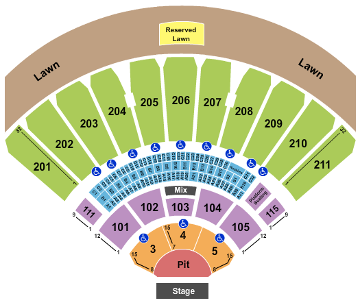 White River Amphitheatre Seating Chart