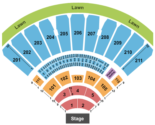 White River Amphitheatre End Stage Seating Chart