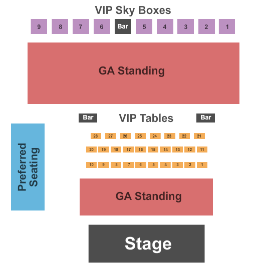 WhiteWater Amphitheater Endstage GA Floor Seating Chart