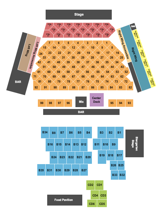 WhiteWater Amphitheater Endstage Tables Seating Chart