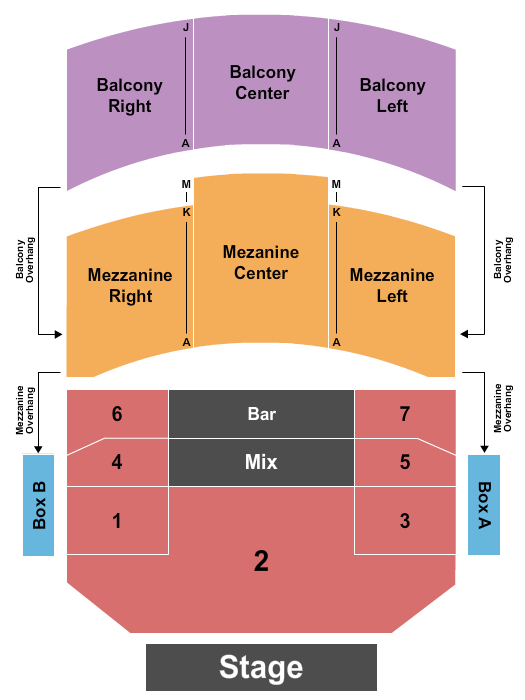 Wilbur Theatre - MA Endstage Seating Chart