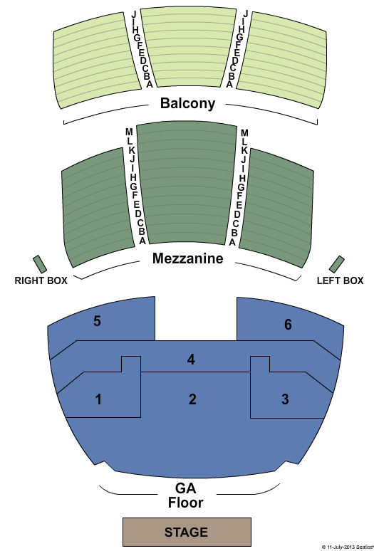 Wilbur Theatre - MA End Stage Seating Chart