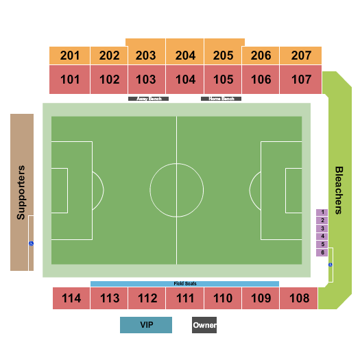 Phoenix Rising Soccer Complex at Wild Horse Pass Soccer Seating Chart