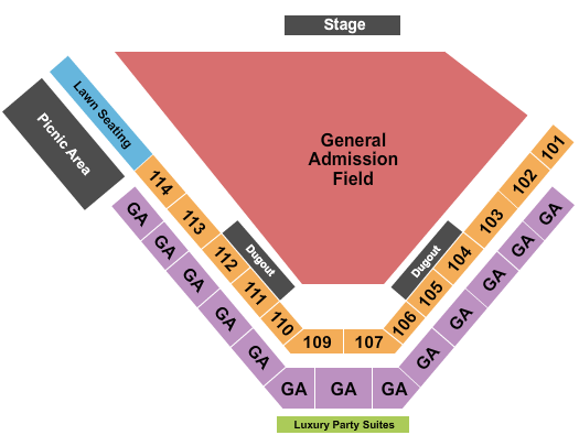 Wild Things Park GA Field GA Stands Seating Chart