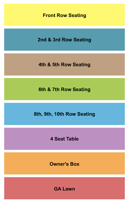 Wildcatter Saloon Seating Chart
