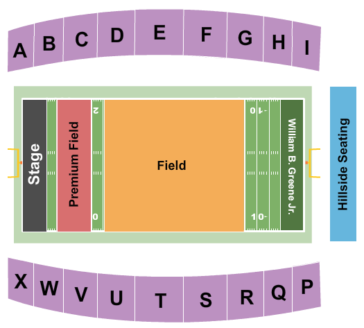 William B. Greene Jr. Stadium Concert Seating Chart