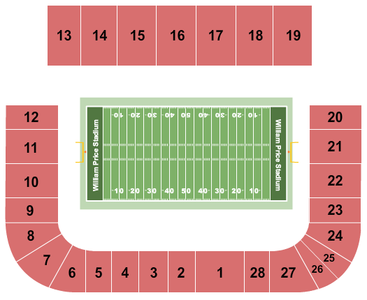 William Price Stadium Football Seating Chart