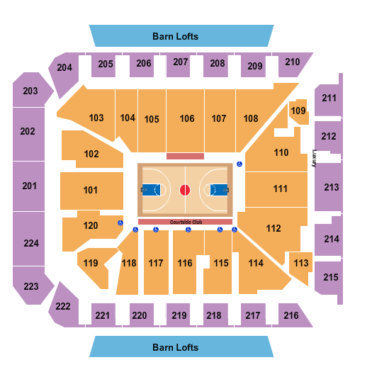 Williams Arena and Sports Pavilion Basketball Seating Chart