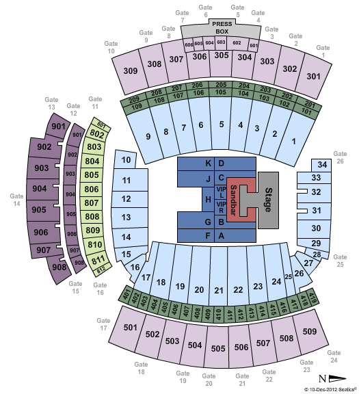 Williams-Brice Stadium Kenny Chesney Seating Chart