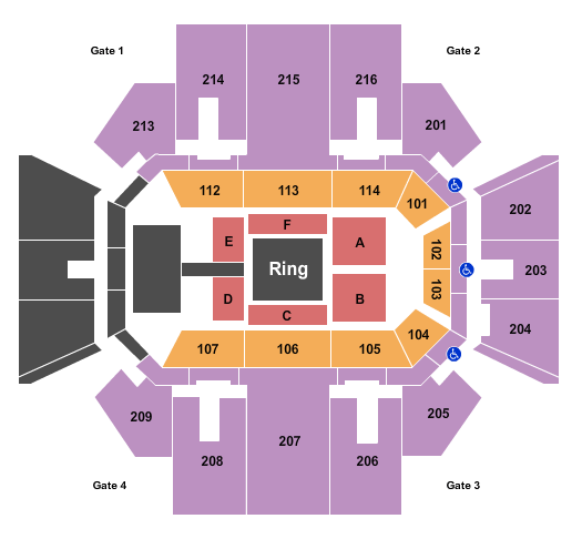 Williams Arena At Minges Coliseum WWE Seating Chart