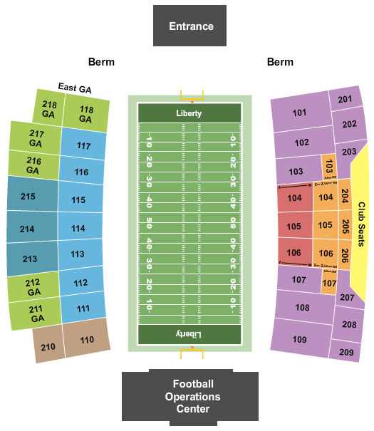 Williams Stadium - Lynchburg Football Seating Chart