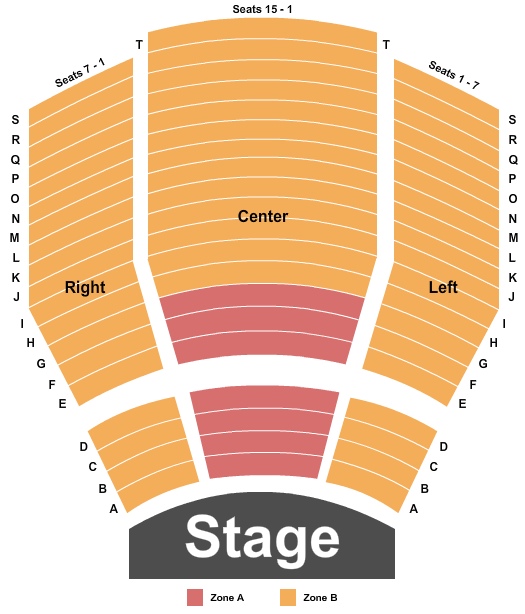 Williams Theatre at Tulsa Performing Arts Center Seating Map
