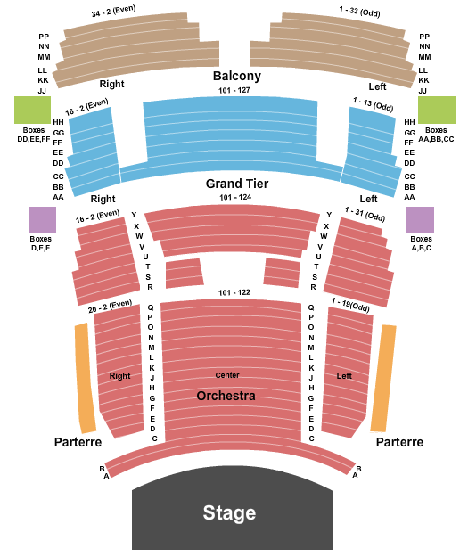 seating chart for Cape Fear Community College's Wilson Center - Endstage - No Pit - eventticketscenter.com