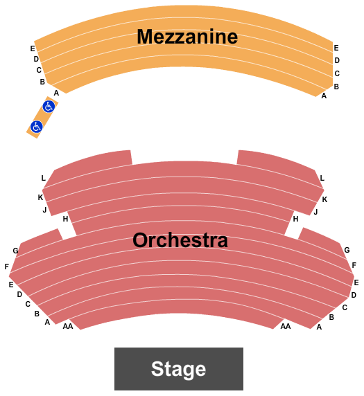 Wimberly Theatre at Huntington Avenue Theatre Endstage Seating Chart