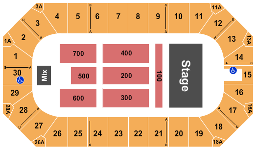 Wings Event Center Endstage-2 Seating Chart