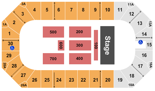 Wings Event Center Half House Endstage Seating Chart