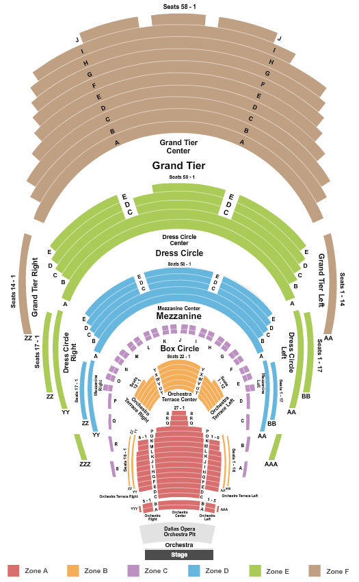 seating chart for Winspear Opera House - End Stage Zone - eventticketscenter.com
