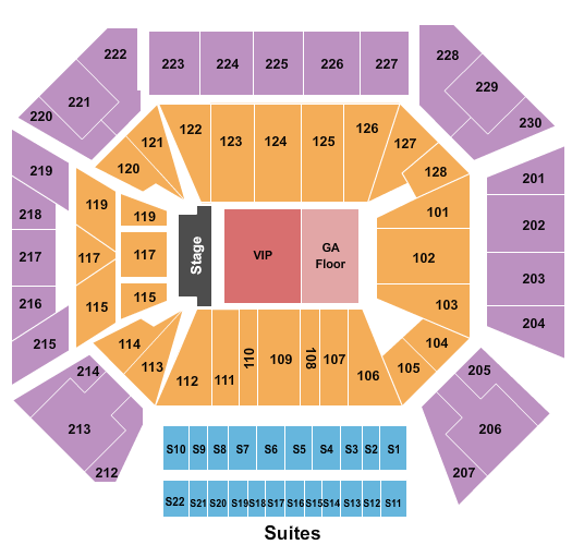 Wintrust Arena Endstage GA & VIP Floor Seating Chart