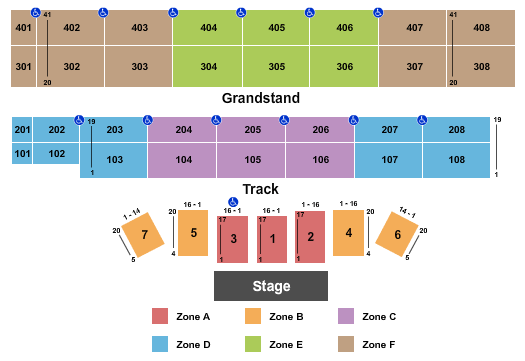 Wisconsin State Fair Park End Stage Zone Seating Chart