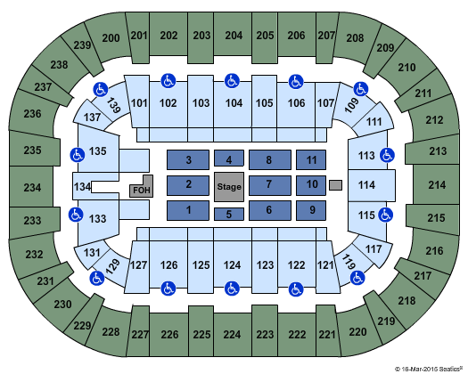 Wolstein Center - CSU Convocation Center Black & Brown Comedy Seating Chart